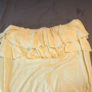 American Eagle yellow strapless shirt